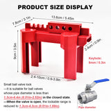 Ball Valve Locking, Adjustable Ball Valve Locking Device, Small, For 1/2Inch-2-1/2Inch Outer Pipe Diameter, Red
