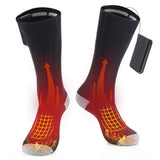1 Pair Heated Socks with Powerbank Electric Foot Thermal Long Tube Sock Winter Warmer for Outdoor Sports Ski Foot Keep Warm Sock
