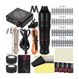 Tattoo Pen Kit Cartridge Rotary Tattoo Kits Complete Color Inks Gloves for Beginners Professional Tattoo Machine Tool