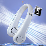 1800mAh Hanging Neck Fan USB Rechargeable Summer Cooling Fans Outdoor Sports Leafless Mute Sports Fans Wearable Neckband Fan