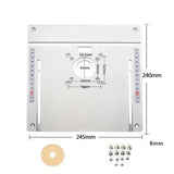 Aluminium Router Table Insert Plate Electric Wood Milling Flip Board With Miter Gauge Guide Set Table Saw Woodworking Workbench