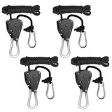 4pcs Pulley Ratchets Heavy Duty Rope Clip Hanger Lifting Pulley Lanyard Hanger Kayak And Canoe Boat Bow Rope Lock Tie Down Strap