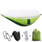 Portable Mosquito Net Hammock Tent Adjustable Straps and Carabiner Double Wild Outdoor Sleeping and Resting Hammock 260*130cm
