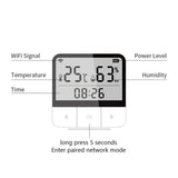 Tuya WiFi Intelligent Temperature Humidity Sensors Time Date Week Intelligent Home Office Temperature Humidity Sensors