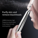LED Red Blue Light Ultrasonic Skin Scrubber Vibration Face Spatula Blackhead Remover Facial Scrubber Shovel Clean Cavitation Pee