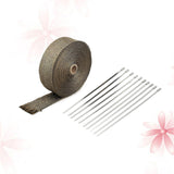 1PC Exhaust Heat Wrap 10m Heat Insulated Downpipe Tape Resistant with Stainless Steel Ties for Water Heater