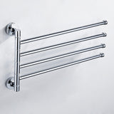 Bathroom Towel Rack Stainless Steel 4-Arm Swing Hanger Towel Rack Wall Mounted Revolving Towel Holder Bathroom Accessories