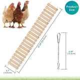 Chicken Swing Perch Natural Wood Ladder Wooden Toy Coop Accessory for Hens Birds Parrots Total Length 112cm/44.09''