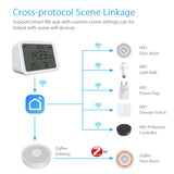 Tuya WiFi Temperature Humidity Light Detection Alarm Clock 4 In 1 Intelligent Sensors Household Temerature Humidity Sensors