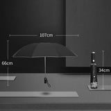 Automatic Reverse Umbrella 12 Ribs Reverse Umbrella with Reflective Stripe LED Night Light Windproof Double Automatic Folding