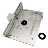 Aluminium Router Table Insert Plate w/ Miter Gauge Guide and Profile Fence Sliding Brackets for Woodworking Benches Table Saw