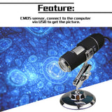 Adjustable Brightness Portable 1600X/1000X 8 LED 2MP Digital Microscope Handheld Biological Endoscope With CMOS Sensor