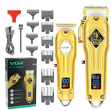 Professional full metal hair clipper rechargeable electric beard hair trimmer for men machine adjustable haircut barber cordless