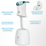 Nano Ionic Facial Steamer Home Spa Humidifier Atomize Skin Care 500ml Water Tank Deep Hydration Mist Sprayer Facial Cleaner