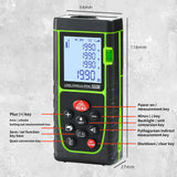 LCD Digital Laser Distance Meter M/In/Ft Tape Range Finder Measure Tool 40/100m Measurement of Area/Length/Volume 2*1.5V