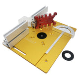 Aluminium Router Table Insert Plate w/ Miter Gauge Guide and Profile Fence Sliding Brackets for Woodworking Benches Table Saw