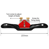 9Inch Adjustable Spokeshave with Flat Base Planer Cutting Edge Metal Blade Wood Working Hand Tool for Wood Craft Spoke Shave