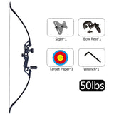Archery 45/50lbs Recurve Traditional Hunting 12pcs Mixed Carbon Arrow Metal Handle Bow Practise Tool Jungle Fishing Shooting Bow