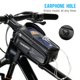 Waterproof Bicycle Phone Mount Bags Front Frame Top Tube Bag with Touchscreen Phone Holder Case Cycling Bike Tool Storage Bag