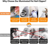 Illuminated Pet Nail Clipper, 5X Magnification Dog Nail Scissor Pet Grooming Trimmer Claw Care Tool, Features LED Light Great
