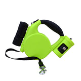 Auto Dog leash 3 In 1 Retractable 4.5m Dog Leashes with LED Flashlight Portable Bag Dispenser Pet dog Traction Rope accessories
