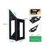 Multifunctional Square 45/90 Degree Gauge Angle Ruler Measuring Woodworking Tool