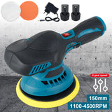 Cordless Car Polisher Hand-held Portable 12V Battery Powered Electric Polishing Machine with 6 Adjustable Speed Car Waxing Tool