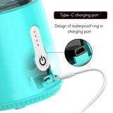 Portable Blender, Smoothie Juicer Cup - Six Blades, 500Ml Fruit Mixing Machine USB Rechargeable Batteries Juicer