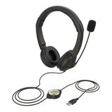 USB Wired Headset On Ear Computer Headphone Call Center Earphone with Noise Cancelling Microphone Mic Mute Adjustable Headband