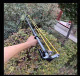 Straight Rod High Precision Telescope High Power Red Laser Flat Rubber Band Stainless Steel Outdoor Hunting Slingshot