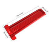 8inch Precision Woodworking Tools Aluminum Scale Ruler T-type Square Hole Ruler 67JE