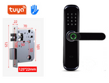 TUYA smart TT lock with one grip to open the door fingerprint password swipe card bluetooth wooden door electronic integrated