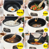 220V Multifunction Electric Soup Stew Noodle Cooking Pot Rice Cooker Egg Omelette Frying Pan Timer Mini Hotpot Food Steamer