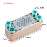 20/30/40 Plates Homebrew Wort Chiller Heat Exchanger Beer Brewing, 304 Stainless Steel Counterflow Garden Hose Rapid Cooling