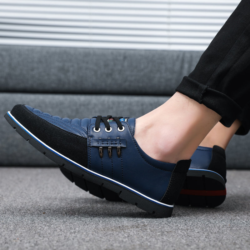 Men Casual Shoes Luxury Driving Flats Sneakers Shoes for Male Fashion Black Brown Leather Lace-up Business Work Office Dress
