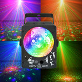 USB RGB Stage Light LED Disco Lights Crystal Magic Ball Lamp With RG Laser Projector DJ Party Holiday Christmas Party Lights
