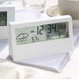 LCD Clock Temperature and Humidity Meter Electronic Alarm Clock Weather Station Display Children Students Mini Alarm