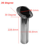 2X 30 Degree Stainless Steel Flush Mount Fishing Rod Holder boat rod holders For marine boat yacht accessories