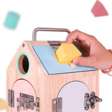 Toddler Montessori Activity Board Wooden Unlock Educational Toys Children's Concentration Training Multifunction Teaching Aids