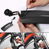 Bike Fenders,Retractable Mudguard for Road Mountain Bike, Adjustable Bike Mudguard with Flashing Tail Light