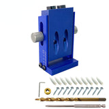 Pocket Hole Jig Kit with Drilling Hole Tools Dowel Drill Joinery Screw Kit All-In-One Drill Hole System Jig Carpentry Locator