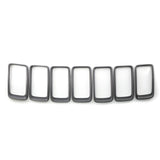 7 Pieces  Front Grille Grill Kit Inserted Ring Replacement  Cherokee 2014 2015 2016 Easy installation, no drilling required