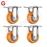 4Pcs/Set Swivel Furniture Caster 1.5 inch Heavy Duty 120kg Orange Swivel Castor Wheels Trolley Ultra Quiet Nylon Castor Wheels