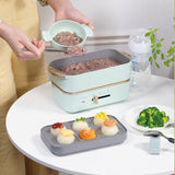 220V Electric Cooking Pot Portable Electric Lunch Box Split Type Multicooker Rice Cooker Hotpot  Skillet Fried Pan 0.8L