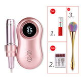 Electric Nail Drill Machine 35000RPM Built-in 2600mAh Battery Portable Nail Polisher Grinding Device Nail Tool 10 Hours of Use