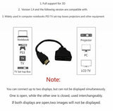 Splitter Converter 1 Input Male To 2 Output Female Port Cable Adapter Converter 1080P For Games Video Cables Accessories