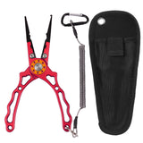 Aluminium Fishing Pliers Hook Remover Pliers Fish Holder Split Ring Tool Clip Clamp Line Cutters with Lanyard and Storage Bag