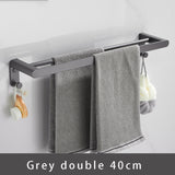 Towel Hanger Wall Mounted Towel Rack Bathroom Space Aluminum Black Grey Towel Bar Rail Towel Holder  Bathroom Accessories