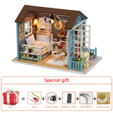 Diy Miniature Dollhouse Kit Doll House Furniture Handmade Model Room Box Toys For Children Christmas Gift Wooden House For Adult