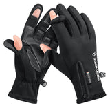 Winter Fishing Gloves with Finger Holes Waterproof Windproof Winter Fleece Gloves for Fishing Hiking Camp Everything for Fishing